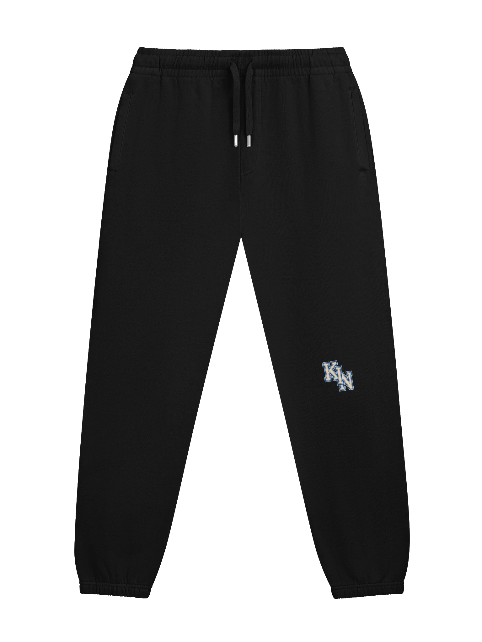 Keep It Nerdy Varsity Heavyweight Joggers – black matching joggers with embroidered KIN details