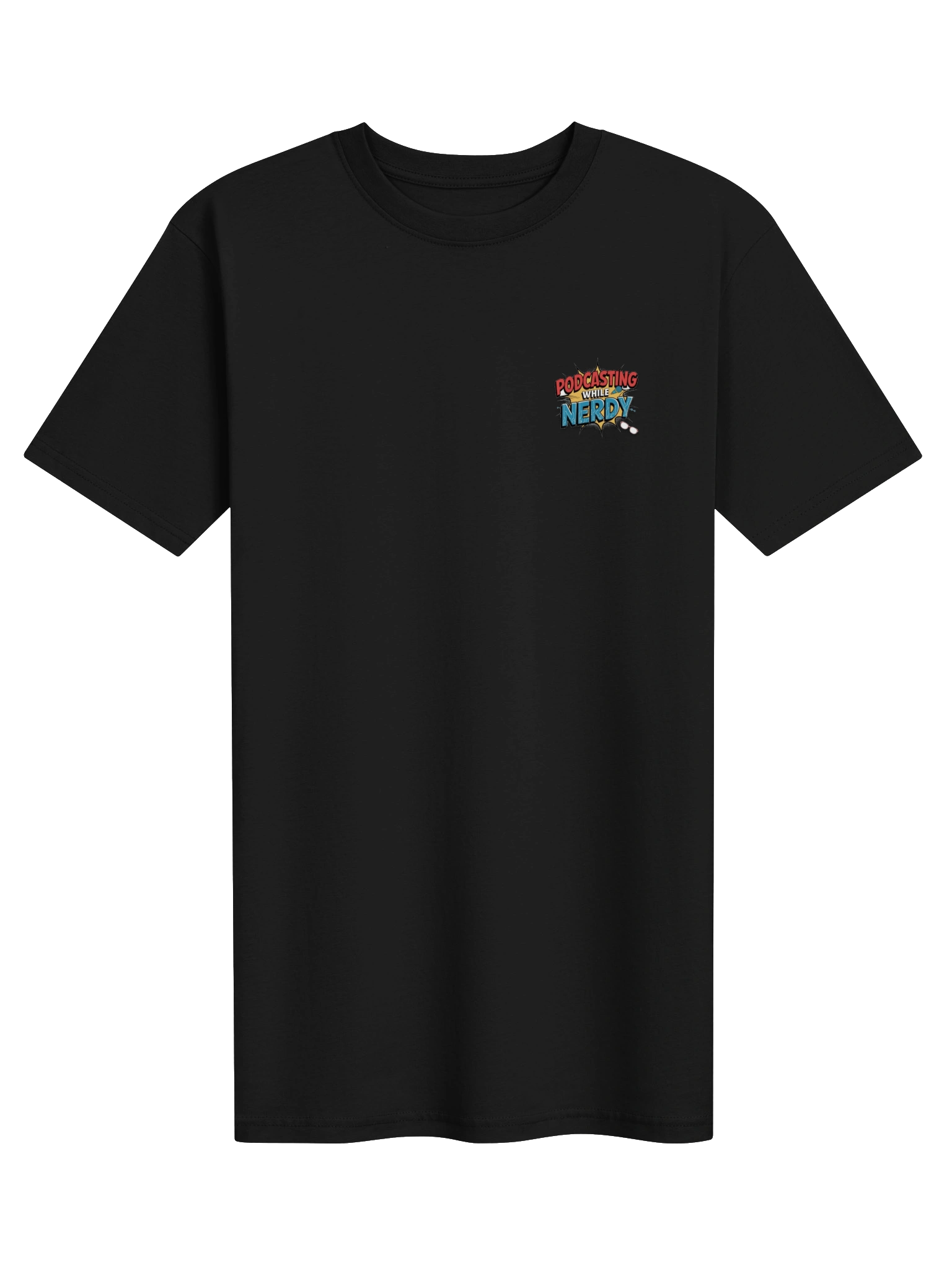 PWN Core Heavyweight Tee – black heavyweight shirt with small chest logo and large Virtual Streets back graphic